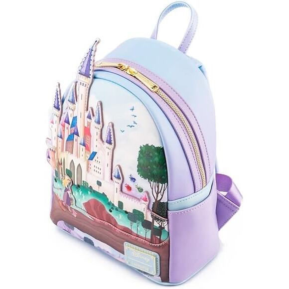 DISNEY Loungefly Sleeping Beauty Castle Mini Backpack - Picture 4 of 5